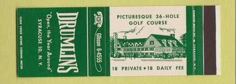 Matchbook Cover - Drumlines Golf Course Syracuse NY SAMPLE