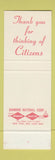 Matchbook Cover - Citizens Bank Springfield MO SAMPLE