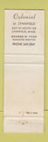 Matchbook Cover - Colonial at Lynnfield MA WEAR