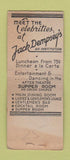 Matchbook Cover - Jack Dempsey's Restaurant New York City boxer BOBTAIL