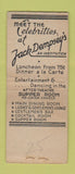 Matchbook Cover - Jack Dempsey's Restaurant New York City boxer BOBTAIL
