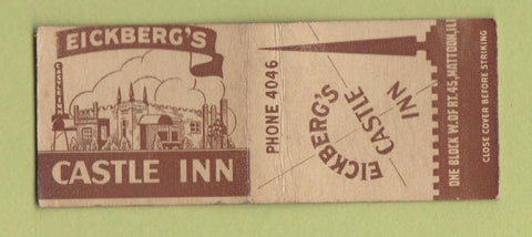 Matchbook Cover - Eickberg's Castle Inn Mattoon IL BOBTAIL