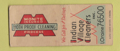 Matchbook Cover - Indian Village Cleaners Cleveland? WEAR BOBTAIL
