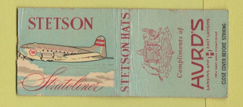 Matchbook Cover - Stetson Hats Hurd's East Lansing MI BOBTAIL