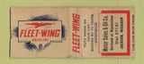 Matchbook Cover - Fleet Wing oil gas Motor Sales Jackson MI WORN BOBTAIL