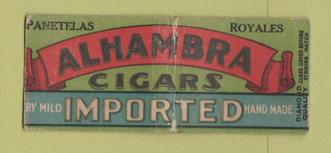 Matchbook Cover - Alhambra Cigars DQ  BOBTAIL