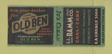Matchbook Cover - Old Ben Coal Ramm Coke Chicago? BOBTAIL