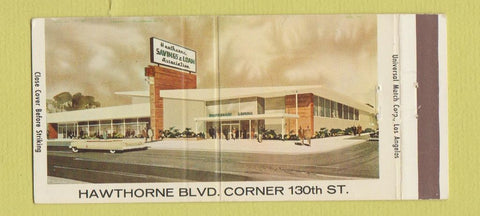 Matchbook Cover - Hawthorne Savings and Loan CA WEAR 30 Strike