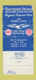 Matchbook Cover - Hawthorne Savings and Loan CA WEAR 30 Strike