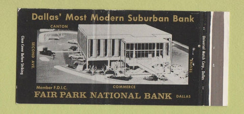 Matchbook Cover - Fair Park National Bank Dallas TX 30 Strike