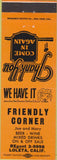 Matchbook Cover - Friendly Corner Loeleta CA