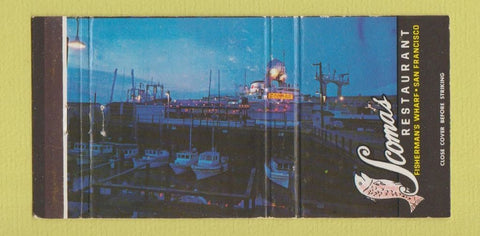 Matchbook Cover - Scoma's Restaurant San Francisco CA 30 Strike