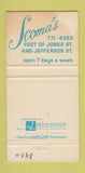 Matchbook Cover - Scoma's Restaurant San Francisco CA 30 Strike