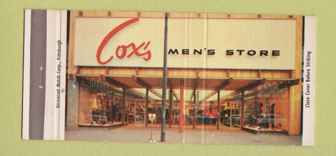 Matchbook Cover - Cox's Men's Clothes McKeesport PA  30 Strike