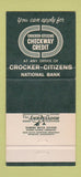 Matchbook Cover - Crocker Citizens National Bank CA 30 Strike