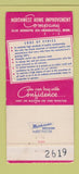 Matchbook Cover - Northwest Home Improvement Company Minneapolis MN 30 Strike
