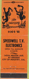 Matchbook Cover - Speedwell Electronics City of Industry CA orange