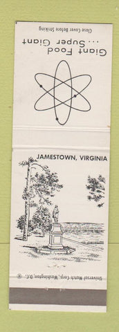 Matchbook Cover - Giant Food Grocery Jamestown VA