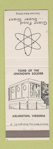 Matchbook Cover - Giant Food Grocery Tomb of Unknown Soldier Arlington VA