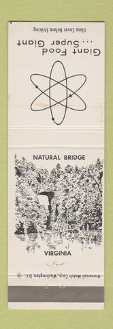 Matchbook Cover - Giant Food Grocery Natural Bridge VA