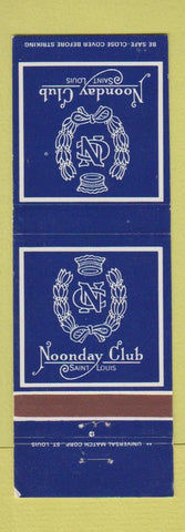 Matchbook Cover - Noonday Club St Louis MO