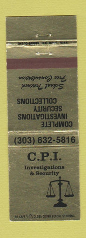 Matchbook Cover - CPI Investigations Security