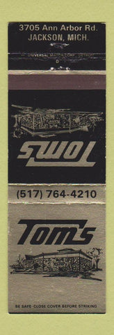 Matchbook Cover - Tom's Restaurant JACkson MI Tiki Room