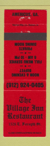 Matchbook Cover - Village Inn Restaurant  Americus GA