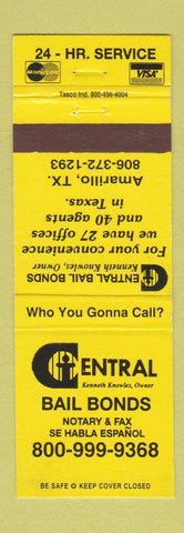 Matchbook Cover - Central Bail Bonds Amarillo TX