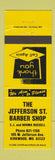Matchbook Cover - Jefferson St Barber Shop Kirkwood MO YELLOW
