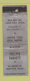 Matchbook Cover - Pelly's Variety Newton MA POOR