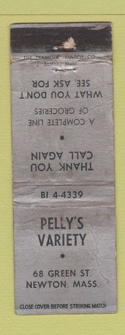 Matchbook Cover - Pelly's Variety Newton MA POOR