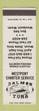 Matchbook Cover - Westport Charger Service Fishing Westport WA