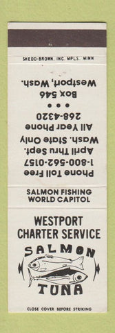 Matchbook Cover - Westport Charger Service Fishing Westport WA