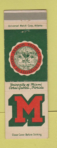 Matchbook Cover - University of Miami FL Coral Gables WEAR