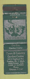 Matchbook Cover - Town & Country Garden Center Pontiac MI WORN