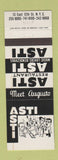Matchbook Cover - Asti Restaurant New York City
