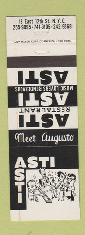 Matchbook Cover - Asti Restaurant New York City