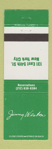 Matchbook Cover - Jimm Weston  New York City