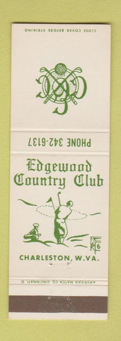 Matchbook Cover - Edgewood Country Club Charleston WV