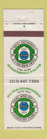 Matchbook Cover - Oakland Hills Country Club Bloomfield Township MI