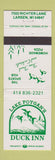 Matchbook Cover - Lake Poygan's Duck Inn Larsen WI