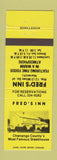 Matchbook Cover - Fred's Inn Norwich CT