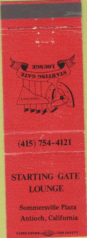 Matchbook Cover - Starting Gate Lounge Antioch CA