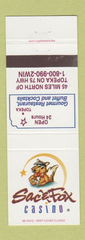 Matchbook Cover - Sac & Fox Casino north of Topeka KS