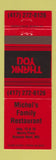 Matchbook Cover - Michel's Family Restaurant Branson West MO