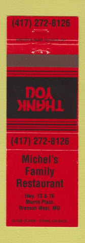 Matchbook Cover - Michel's Family Restaurant Branson West MO