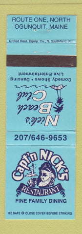 Matchbook Cover - Capt'n Nick's Restaurant Ogunquit ME