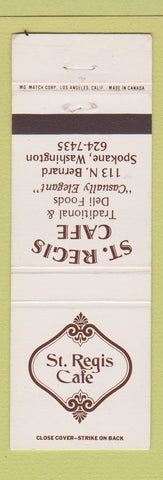 Matchbook Cover - St Regis Cafe Spokane WA