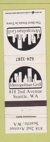 Matchbook Cover - Metropolitan Grill Seattle WA